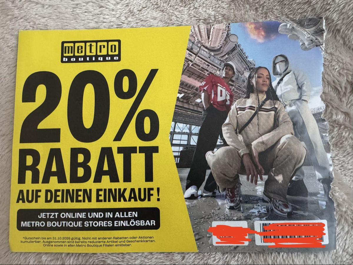 Bons: metro 20% Rabatt – Neuf avec emballage d'origine à Sins par sum_lv6d