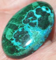 Cabochon L-1413 – Chrysokoll Malachit Oval – 26x17mm