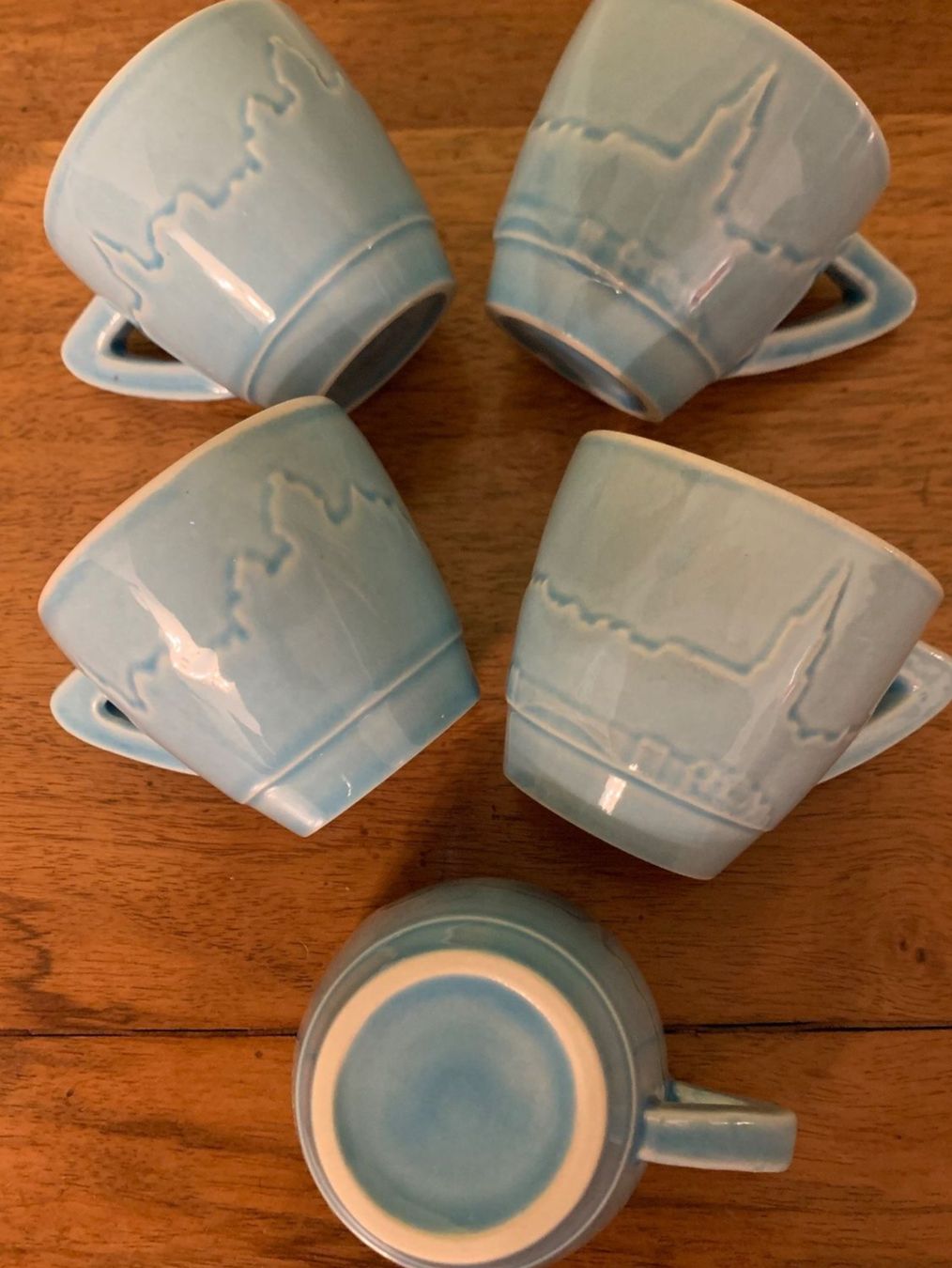 Rössler Tazze: Rössler: 5 x Espresso Tassen "Bern", hellblau – Usato da Rikon im Tösstal venduto da Spellbinder 4