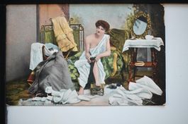 Romantik — 1910 — 2 AK/CPA — Au lit