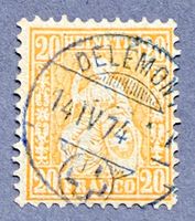 32 Perfektrer blauer Stempel Delemont