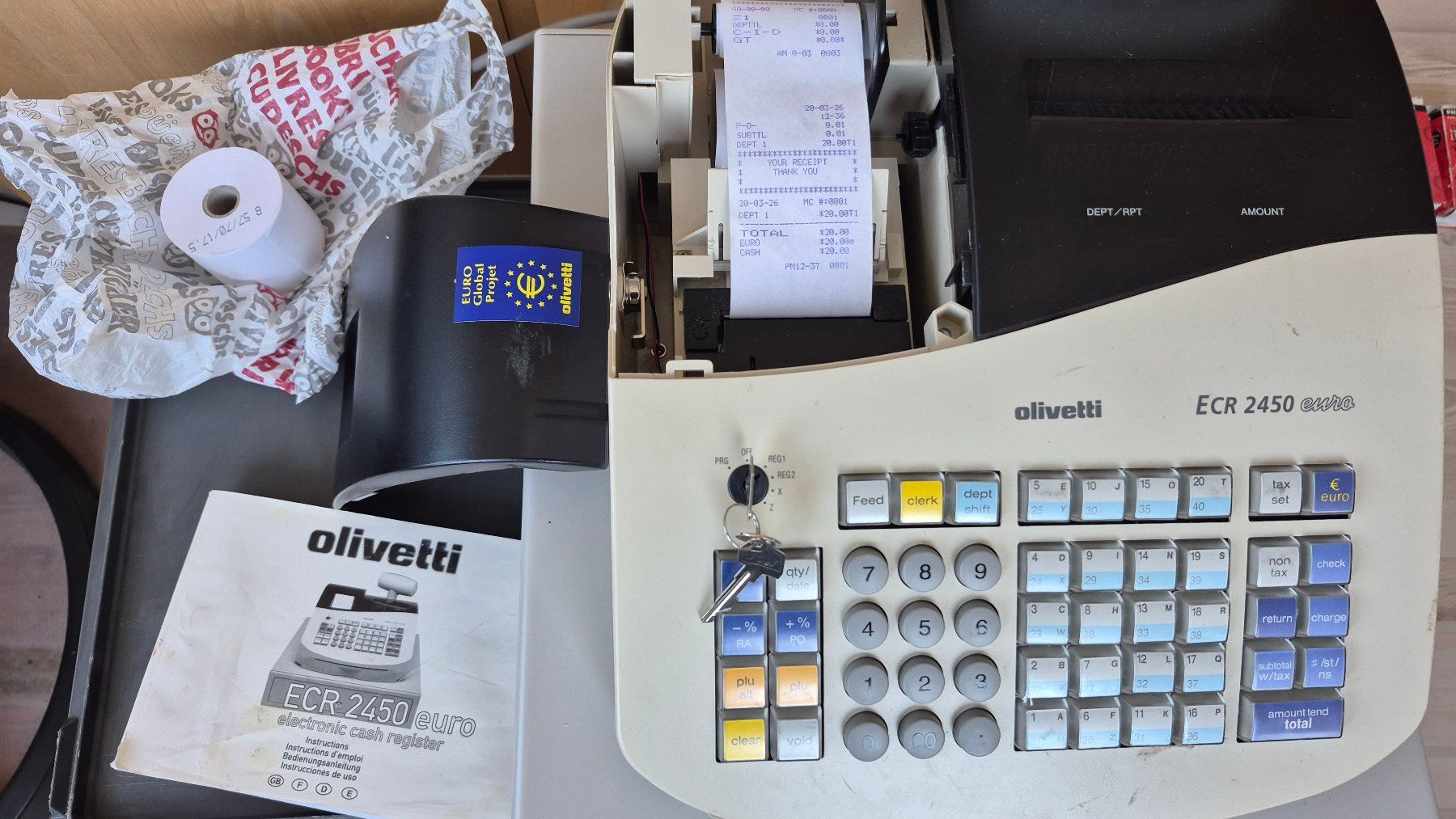 Olivetti Kassen: Registrierkasse - Olivetti ECR 2450, Euro – Gebraucht aus Au (ZH) von Shownow 1