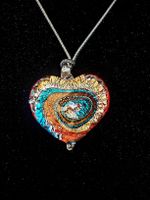 Rare pendentif "Cœur" vintage en verre de Murano authentique