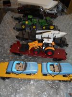 6 GÜTERWAGEN, FLUGZEUG, AUTOS ETC. CHESSI SYSTEM  MTH ETC.