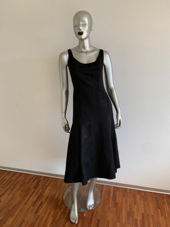 AKRIS: Elegantes, schwarzes Kleid mit Glitzer und Falten, 38