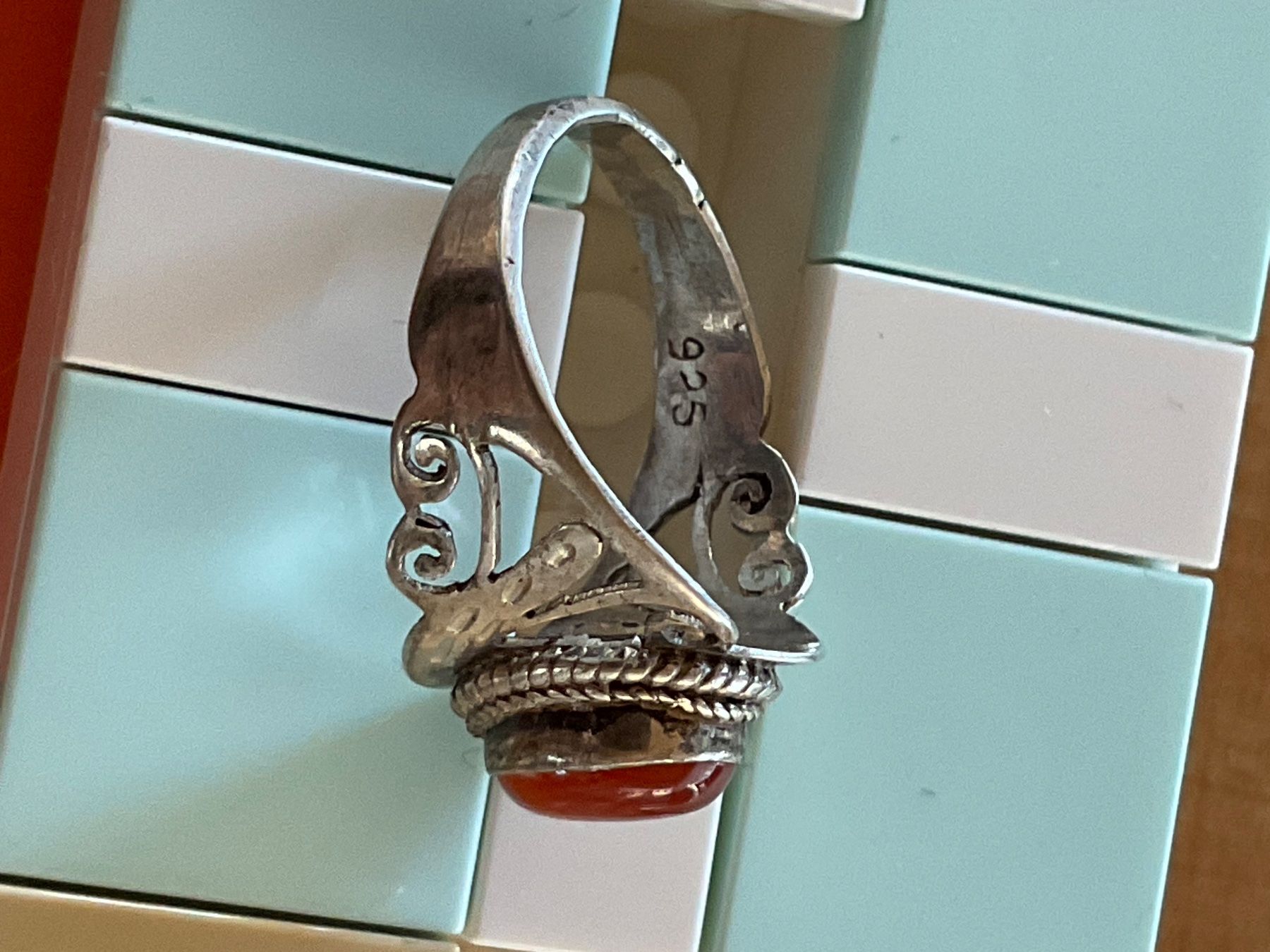Anelli: Silberring mit Karneol / GR. 52 – Usato da Rümlang venduto da Sambas19 2
