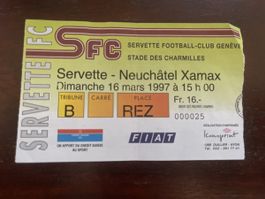 Servette FC Vintage Ticket Xamax 1996/97