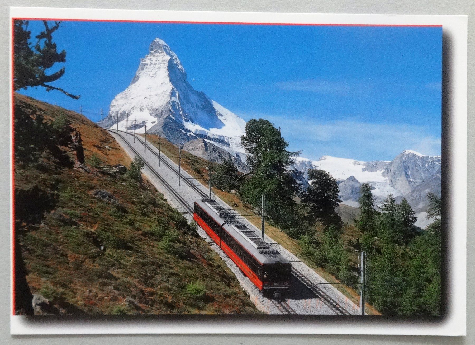 Ansichtskarten: Zermatt 1620 m, Gornergratbahn, Matterhorn – Gebraucht aus Fétigny von Billy2miny