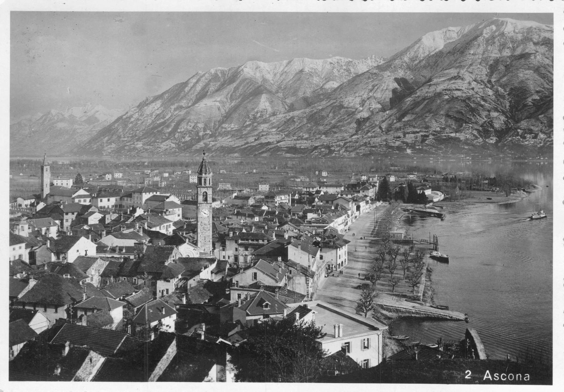 Ansichtskarten: Ascona TI // 1933 Quai Lago Maggiore – Gebraucht aus Basel von intermezzo12