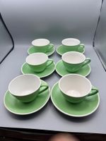 6 Kaffeetassen mit Unterteller Rössler grün