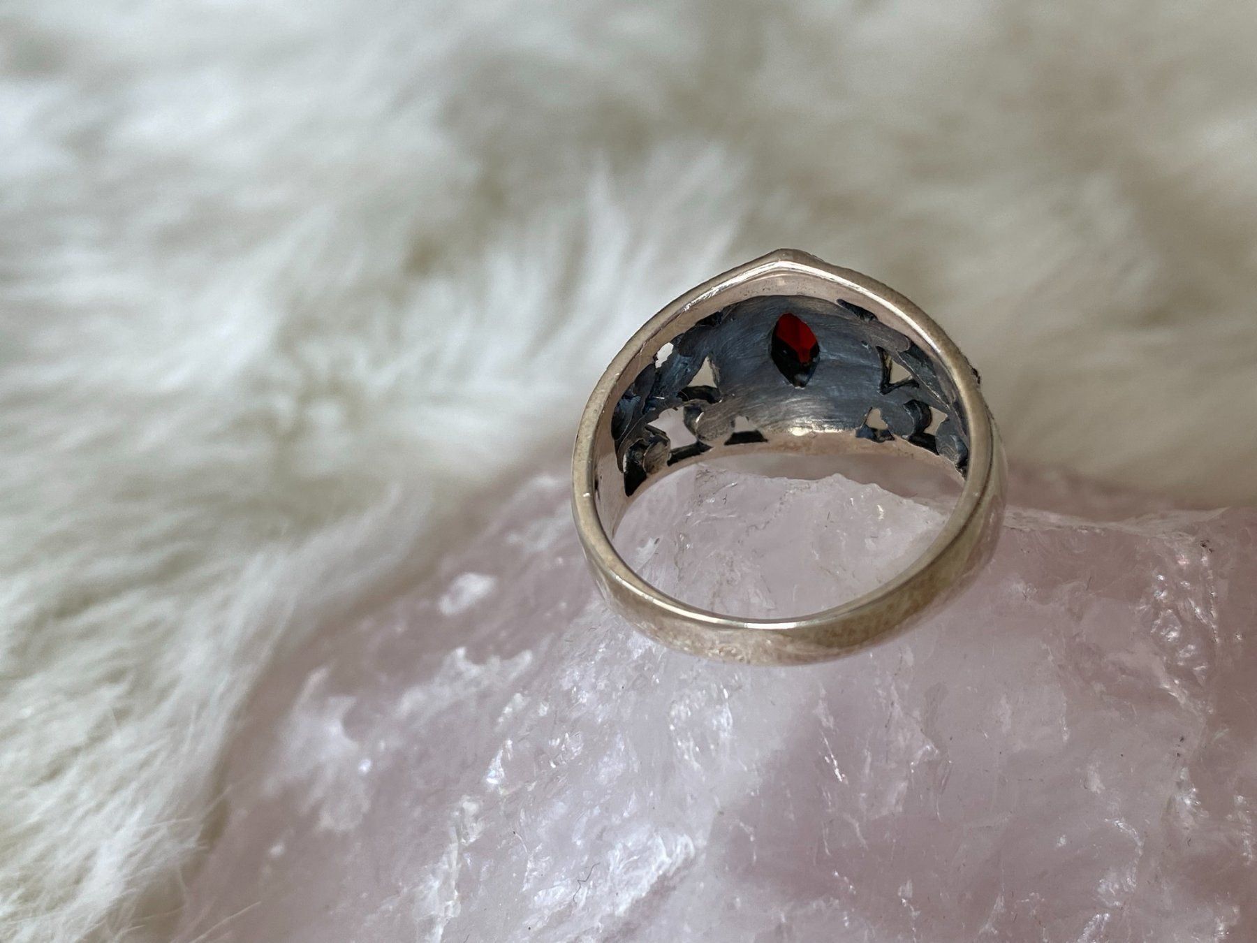 Anelli: Ring Silber 925 mit rotem Stein – Usato da Istighofen venduto da Ringparadies 2