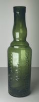 Antike Grüne Glasflasche "Bon secours" Um 1900 13cm