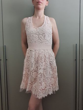 Pink Lace Summer Dress, Size 40, Bsb Collection