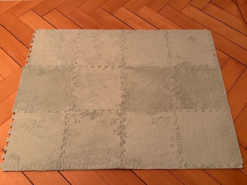 5 x 12 Plüsch Puzzle Schaumstoff Bodenmatten Mint