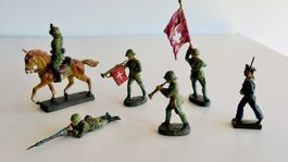 Lotto di -6- Figurine Elastolin Lineol - Soldati, Militari