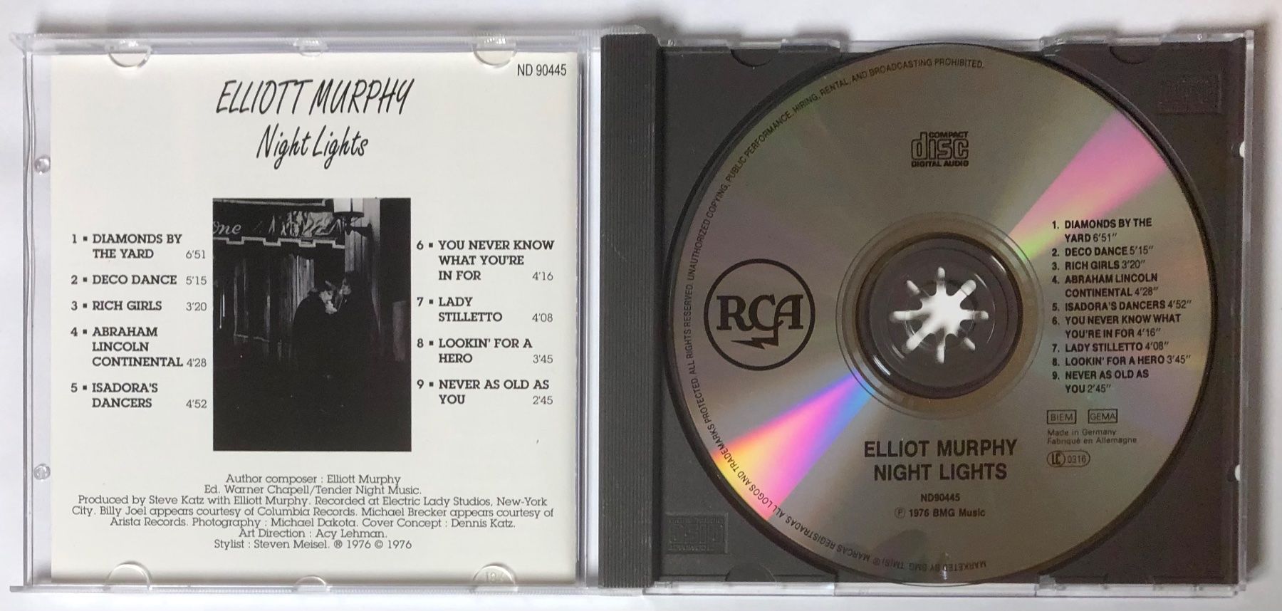 CD: ELLIOTT MURPHY - NIGHT LIGHTS – Usato da Poliez-Pittet venduto da Newtown-Records 2