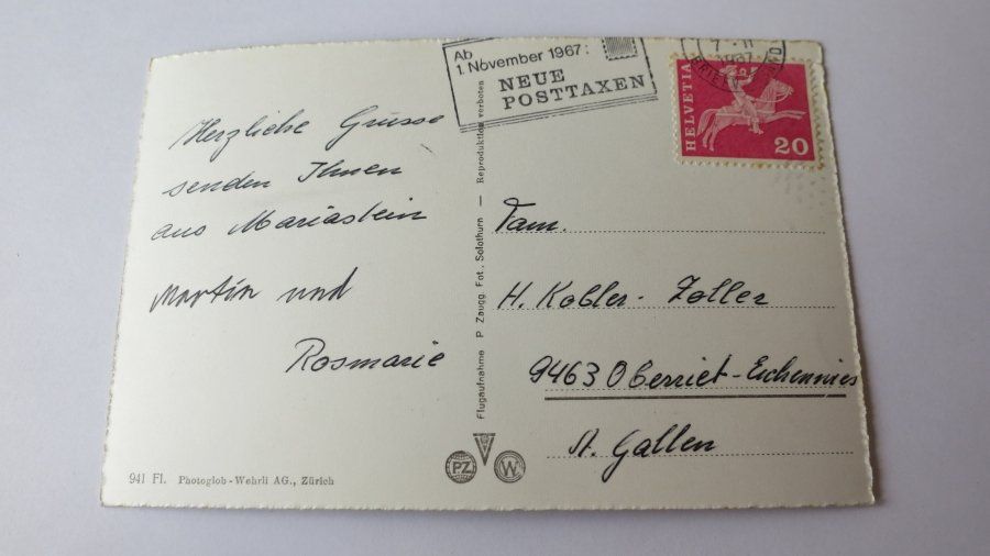 Ansichtskarten: Mariastein / SO - Luftaufnahme - 1967 – Gebraucht aus Jona von centumprata 1