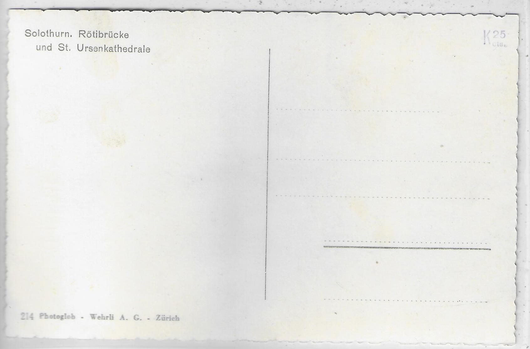 Cartoline postali: Solothurn - Rötibrücke – Usato da Ettingen venduto da Kartenplanet 1