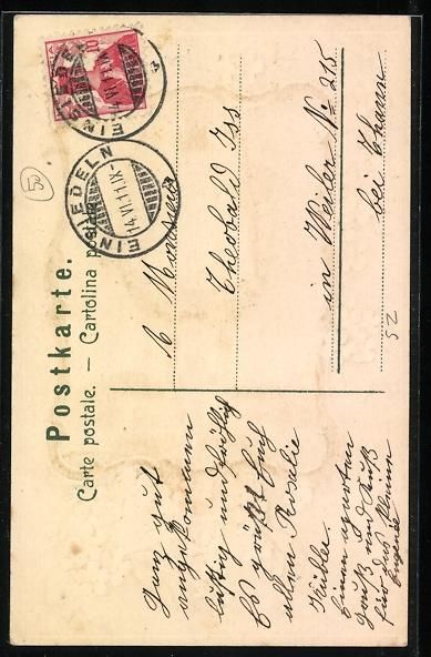 Cartoline postali: Einsiedeln, Kloster mit Gnadenbild, 1911 – Usato da Berlin venduto da bartko-reher 1