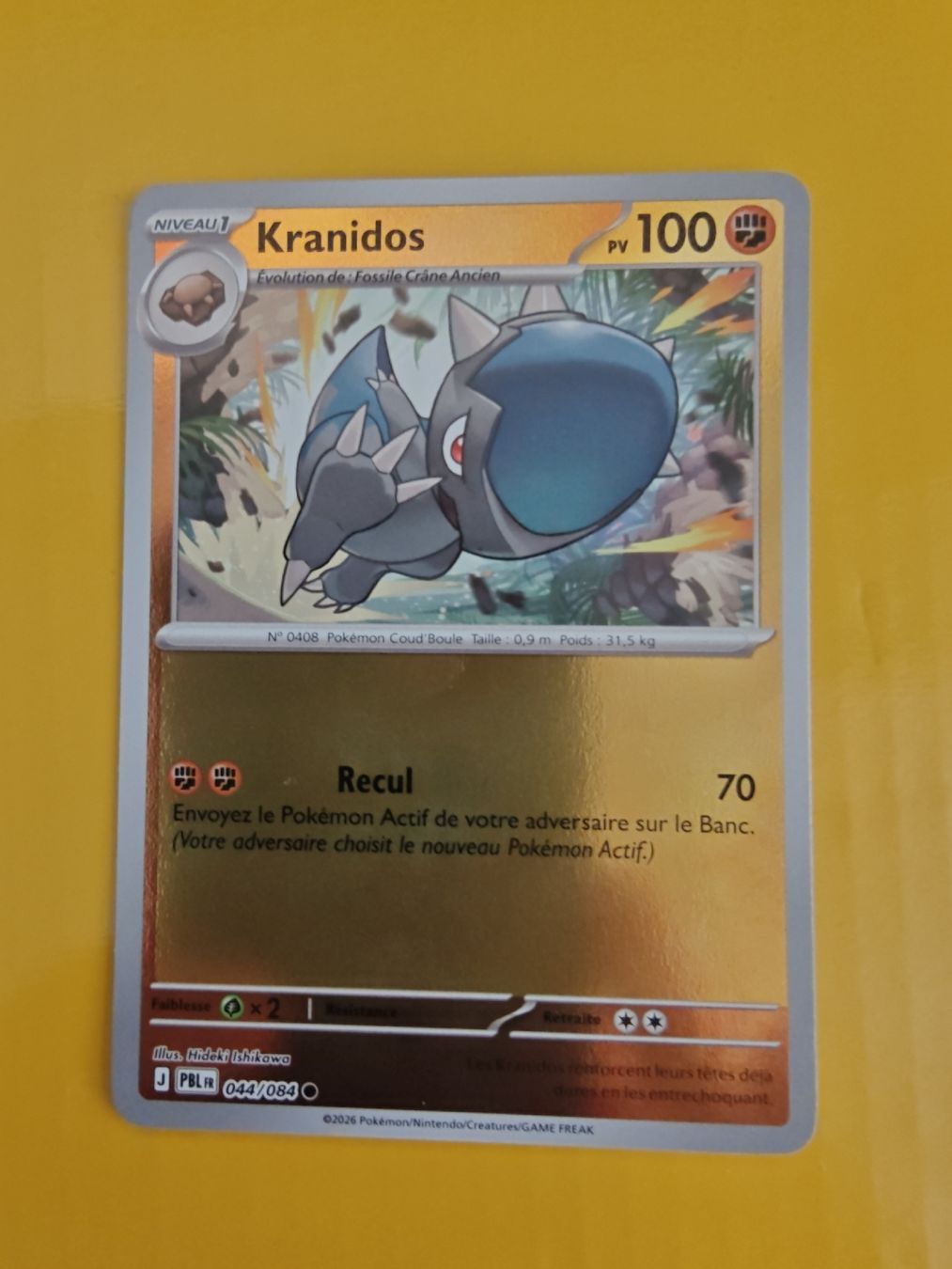 Pokémon Carte collezionabili: Kranidos Reverse (044/084) Nuit Noire - PBL fr – Usato da Cormondreche venduto da pajojo