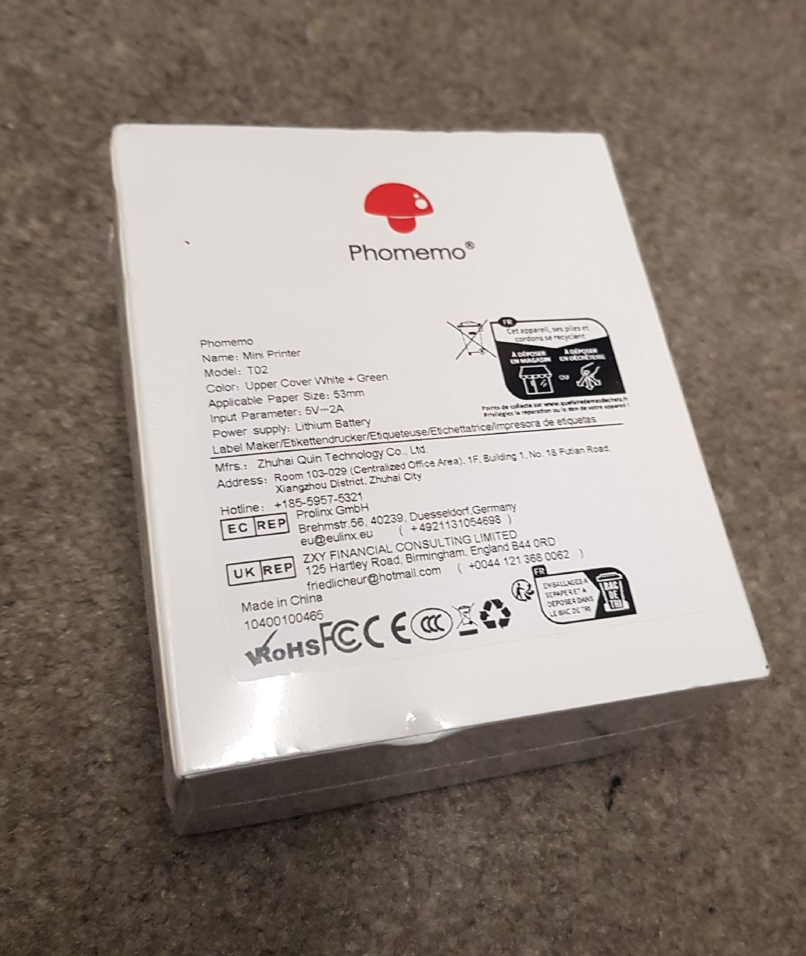 Stampanti: Phomemo T02 Bluetooth Thermodrucker inkl. 3er Papier-Set – Nuovo e nell'imballaggio originale da Dachsen venduto da Topparts1 2
