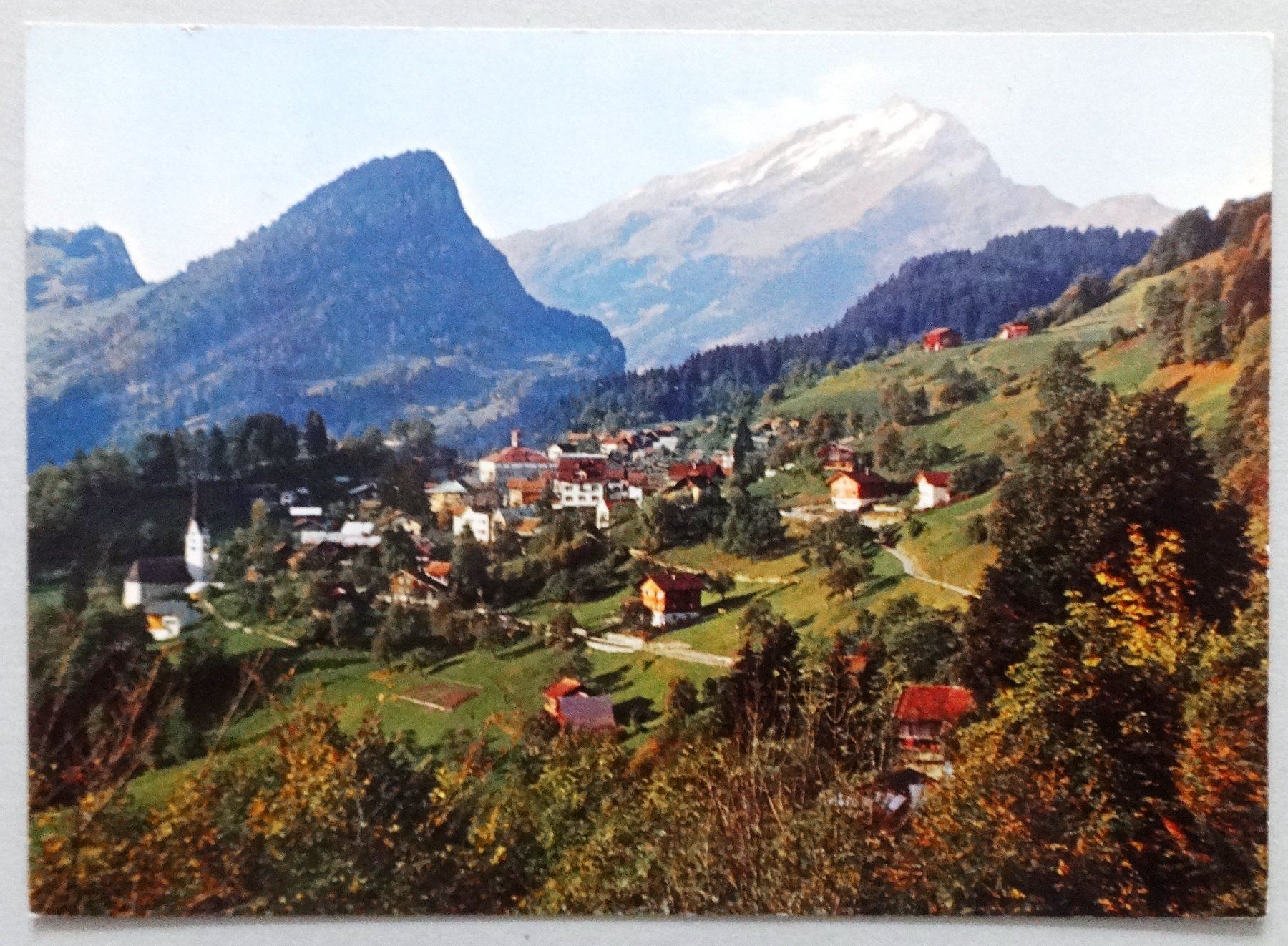 Cartoline postali: Seewis im Pr. 1000 m ü.M. gegen Calanda – Usato da Fétigny venduto da Billy2miny