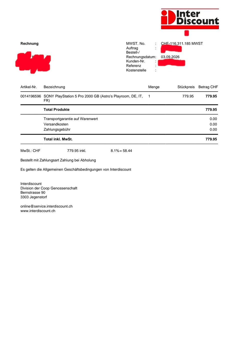 Sony Consoles: Ps5 pro neu – Neuf avec emballage d'origine à Fahrweid par Vincenzo741 2