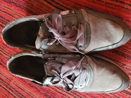 Gabor Schnürschuhe mit 2 Reißverschlüssen, 6 1/2, grau