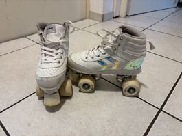 OXELO Rollschuhe weiss holographic – stylisch Retro Skates