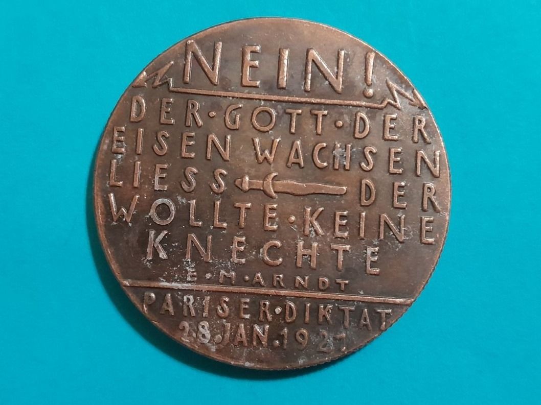 Medaillen: Medaille Pariser Diktat 1921, 36mm – Neu (gemäss Beschreibung) aus Aarau von Reto_BA_01 1