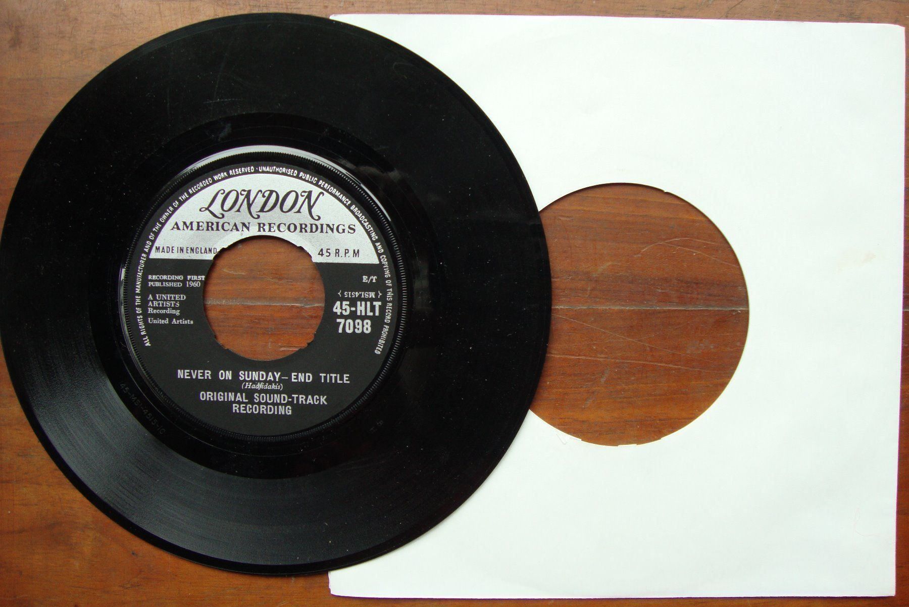 Schallplatten: NEVER ON SUNDAY - HIT - GRIECHENLAND – Gebraucht aus Bern von Uli_10_11 1