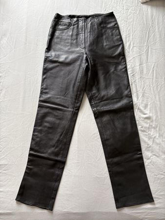 Damen Leder Hose schwarz