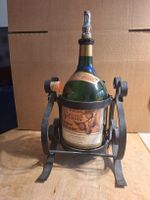 Vintage Flaschenständer Schmiedeeisen inkl. Deko-Flasche