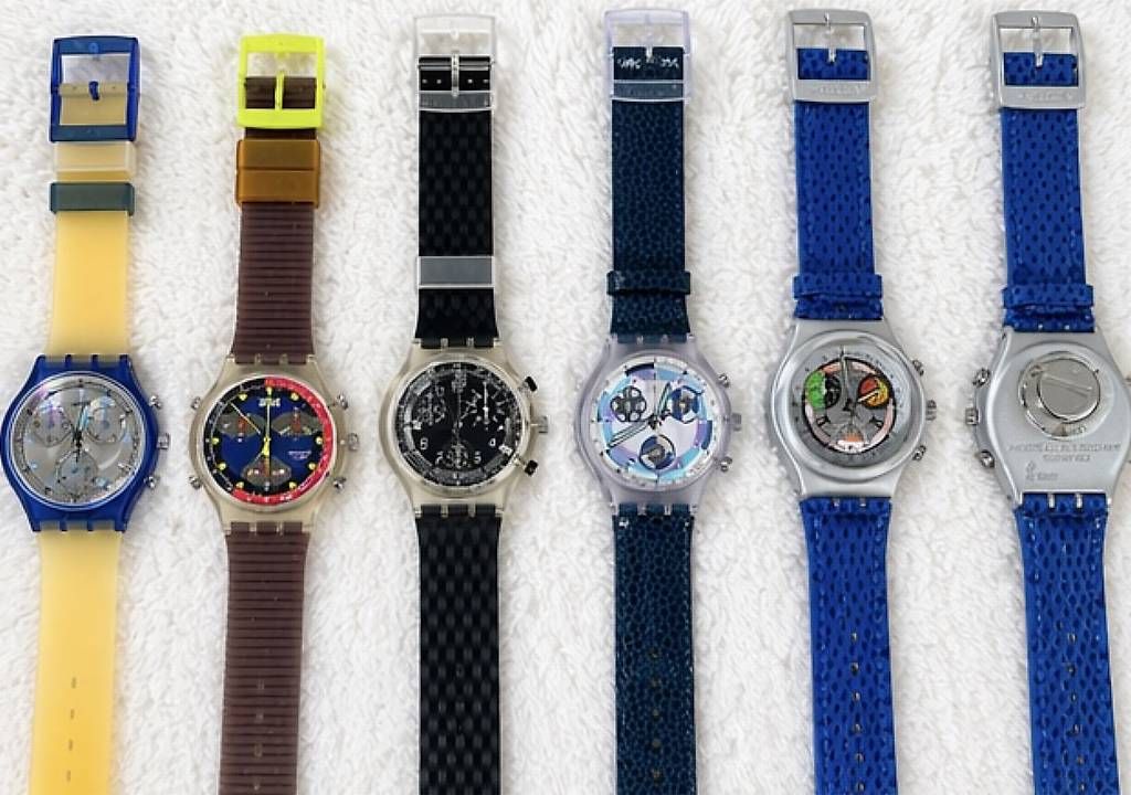 Orologi: Swatch Chrono & Design Set 4 Uhren – Usato da Uster venduto da barkingarky01 1