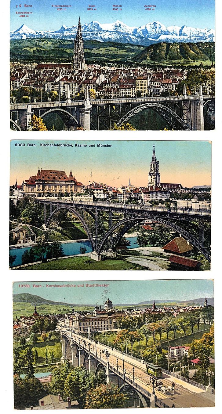 Cartoline postali: 6 Ansichtskarten Bern gelaufen - 1920er Jahre – Usato da Gossau ZH venduto da granby 1