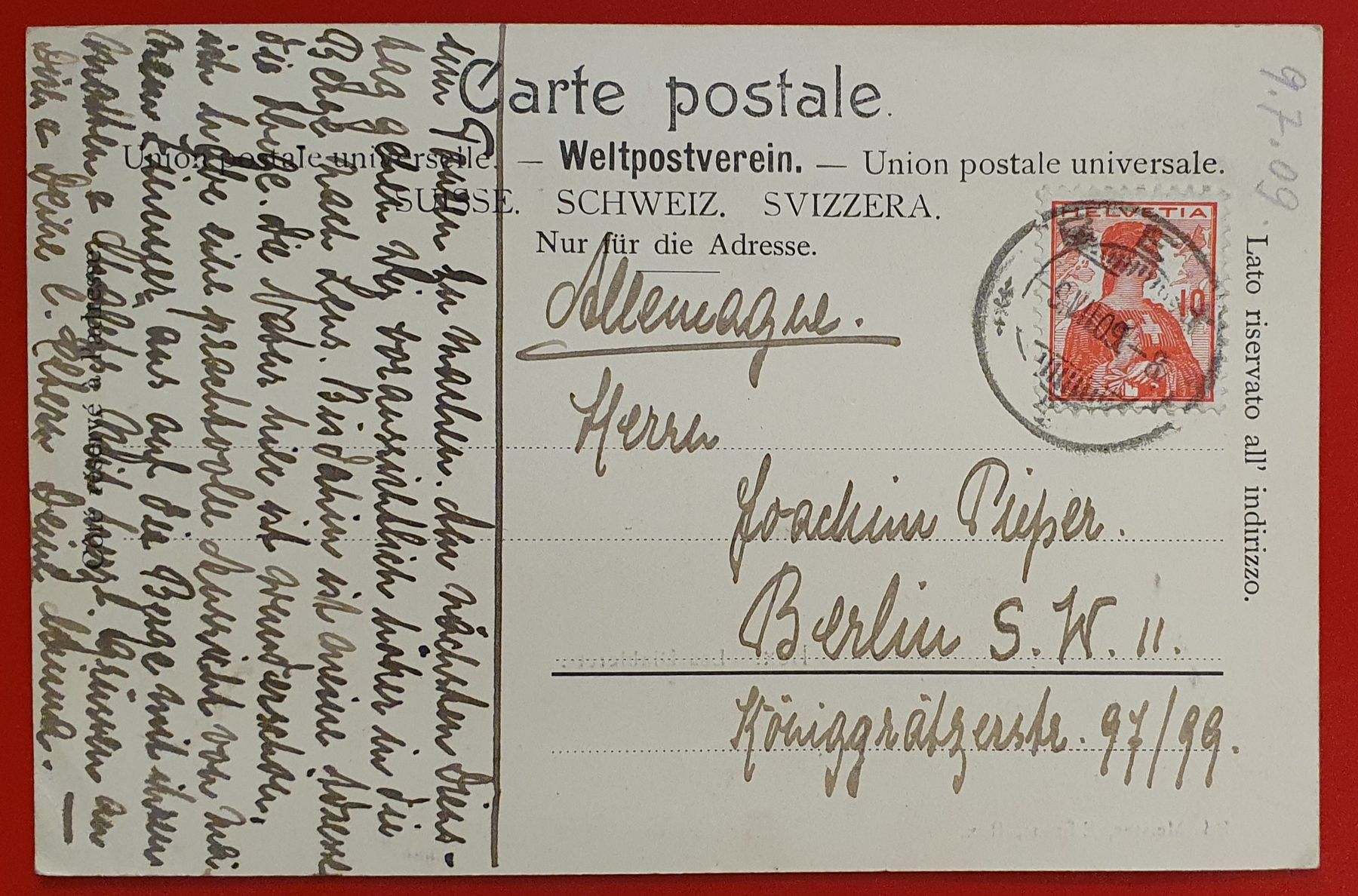 Cartoline postali: Bex 1909 - Les Diablerets – Usato da Kreuzlingen venduto da Rschweiz1 1