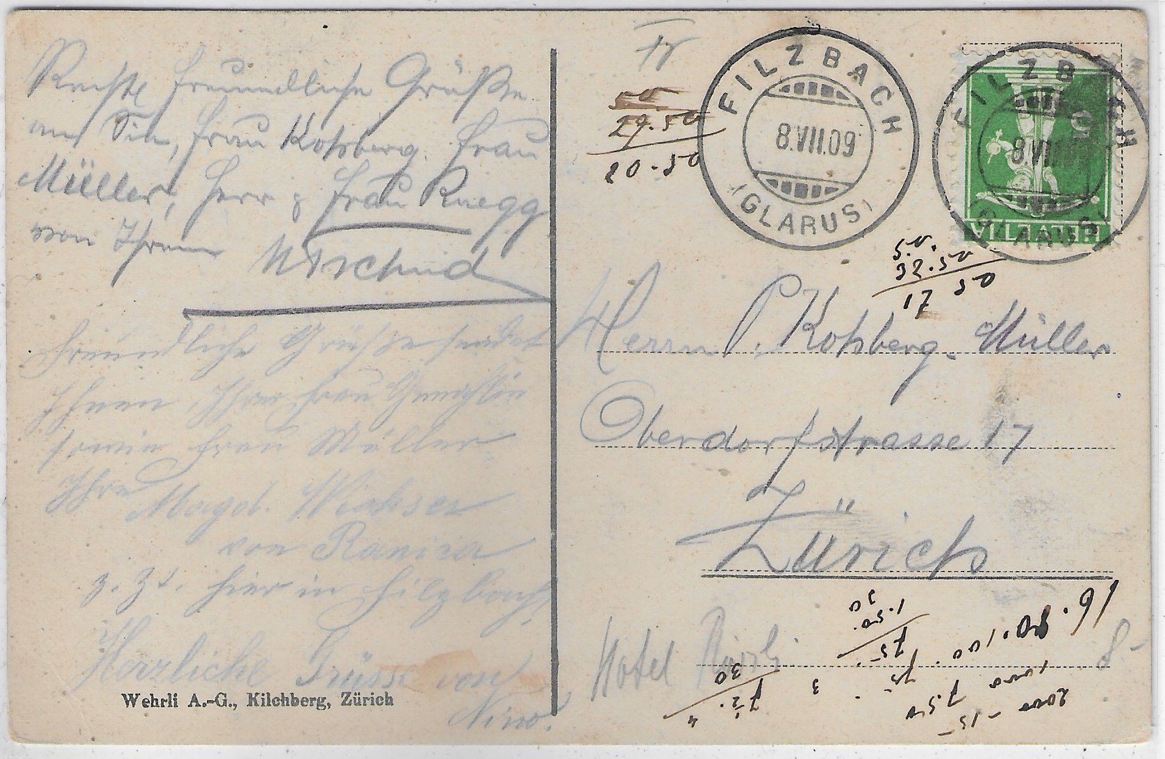 Cartes postales: Weesen mit Walensee - Panorama - Litho – D'occasion à Ettingen par Kartenplanet 1