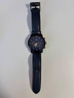 Fossil Uhr Chronograph dunkelblaues Zifferblatt