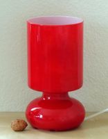 Lampe scandinave Lykta, verre soufflé rouge, Ikea,1980-1990s