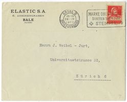 1925 Firmenbrief Elastic S.A. Bâle gest. Basel 29.IV.1925