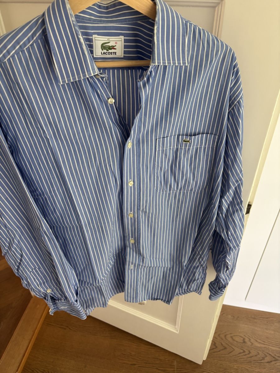 Lacoste Chemises: Lacoste Vintage Hemd blau gestreift Grösse 41 – D'occasion à Zürich par f.christian.b