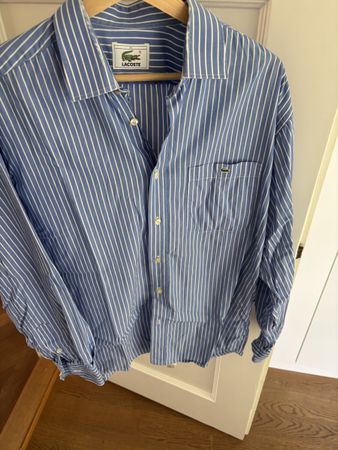 Lacoste Vintage Hemd blau gestreift Grösse 41