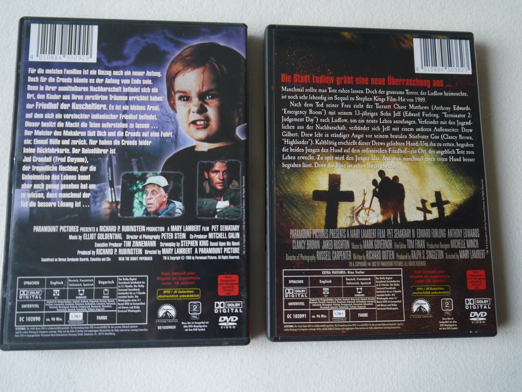 Tutti i DVDs: Stephen King- Friedhof der Kuscheltiere 1 und 2 – Usato da Hagendorn venduto da Blaf 1