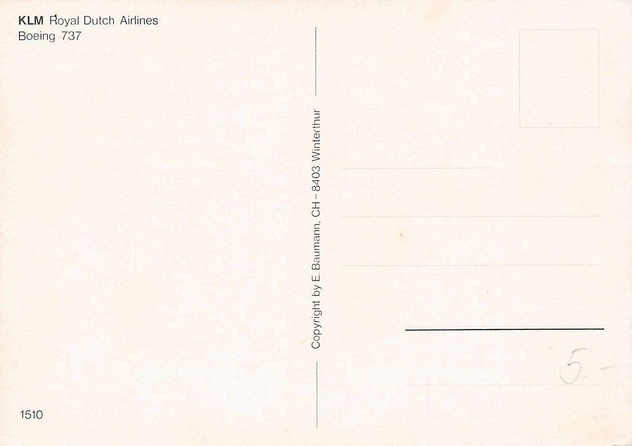 Cartoline postali: KLM Boeing 737 – Usato da Frauenfeld venduto da POML 1