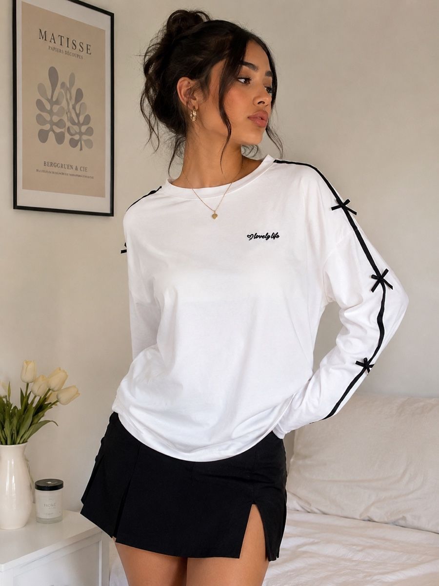 Shein T-shirt: Shein Dazy Sweatshirt Pullover Weiss Oberteil Streifen Gr. M – Nuovo (secondo la descrizione) da Langnau am Albis venduto da cynthia.jolene 1