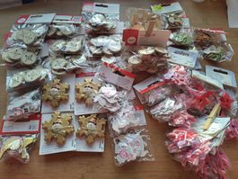 46 Pack Holzscheiben Set Sterne Vögel Love Neu Restposten
