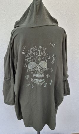 Kapuzenjacke Damen One size mit Totenkopfprint