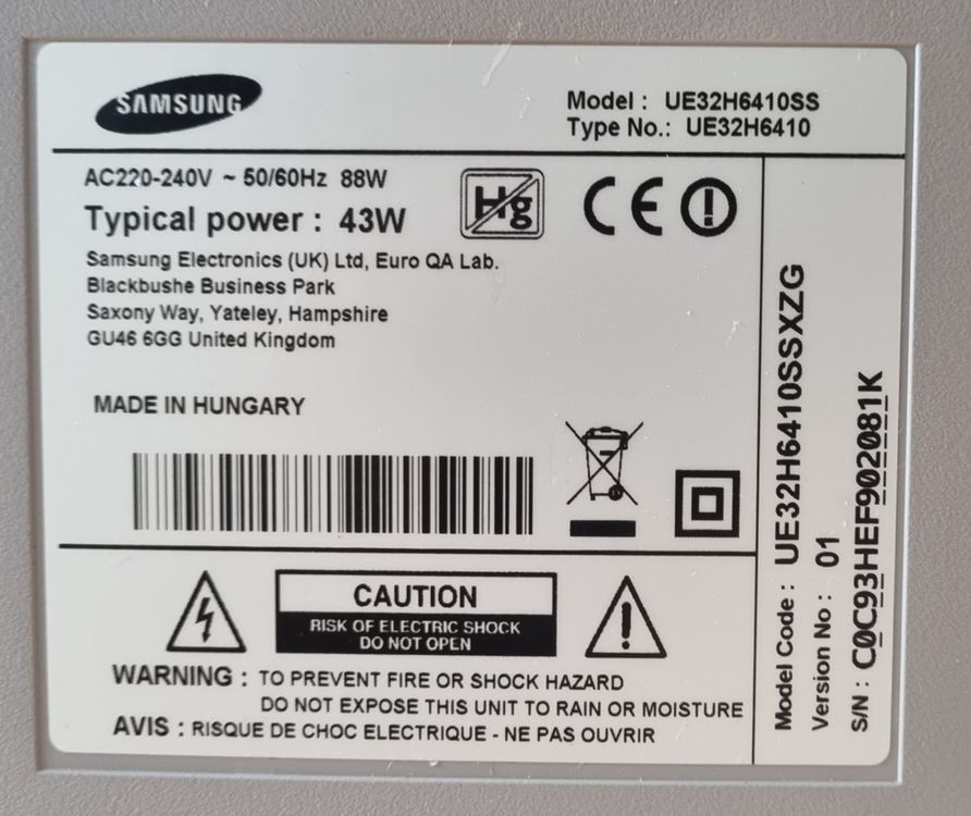 Samsung UE32H6410 (Full HD, 32") | Kaufen auf Ricardo