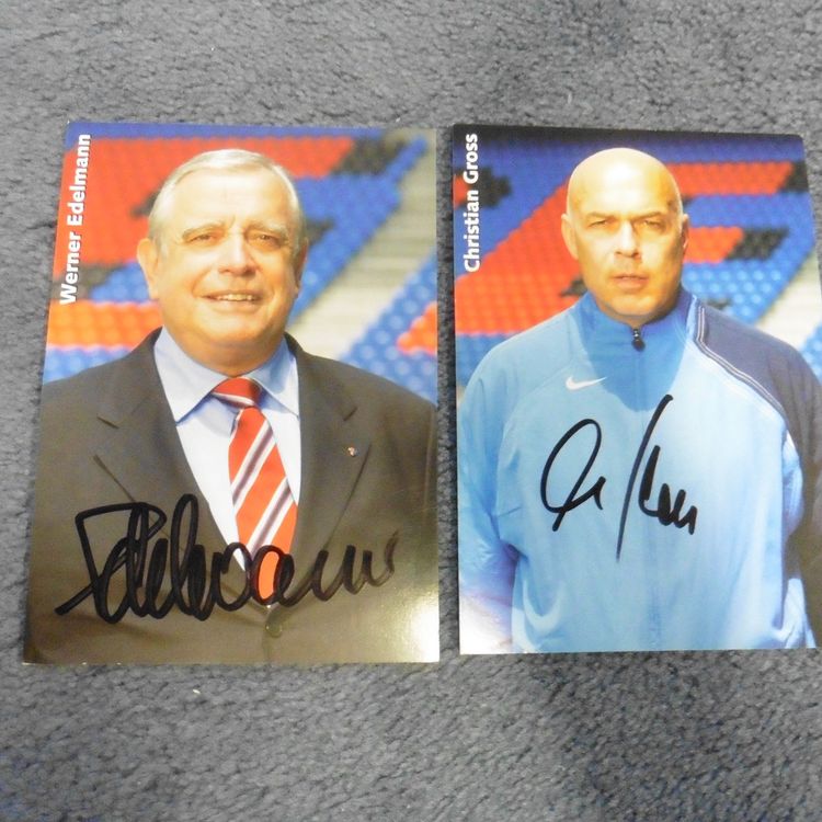 FC-Basel, Fotos,orig.Unterschrift,Gross,Edelmann,Präsident (Gebraucht ...