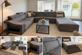 Grosses Ecksofa mit Chaiselongue – sehr guter Zustand